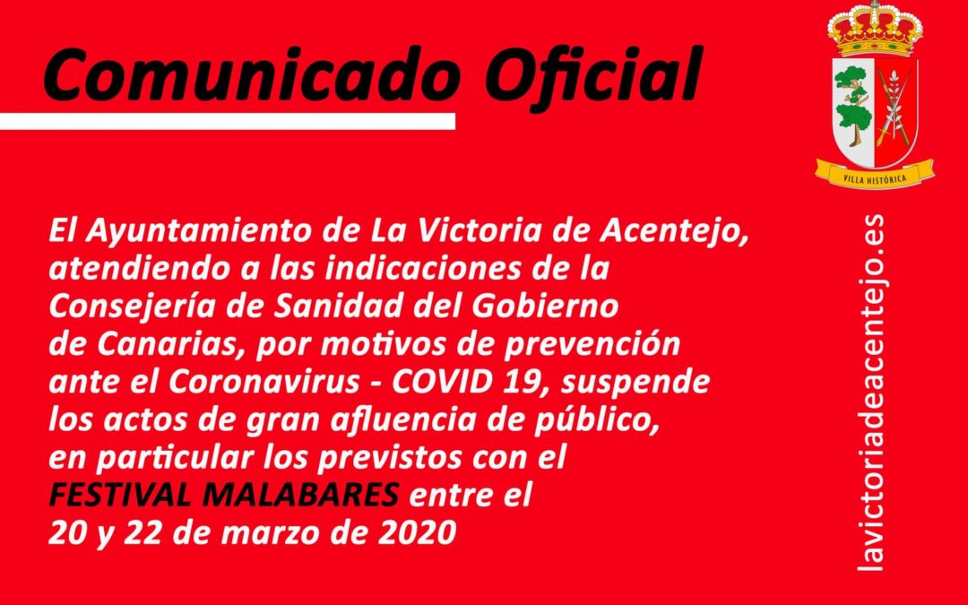 Comunicado oficial coronavirus