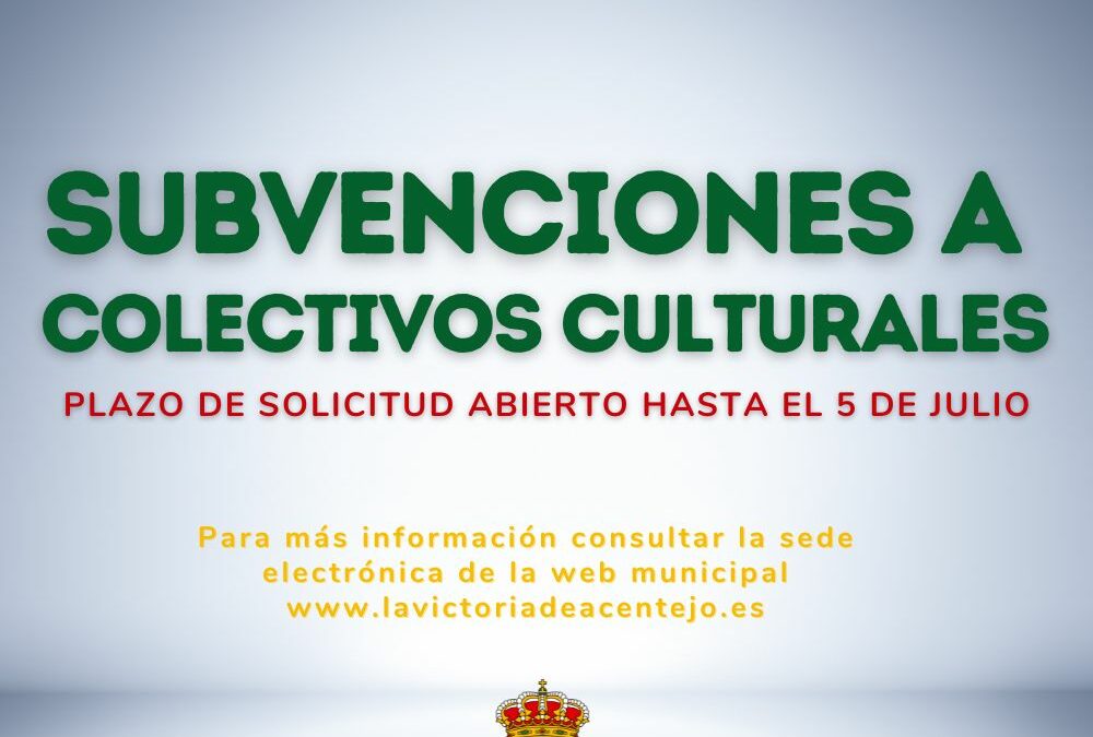 Abierto el plazo de solicitud de subvenciones a colectivos culturales