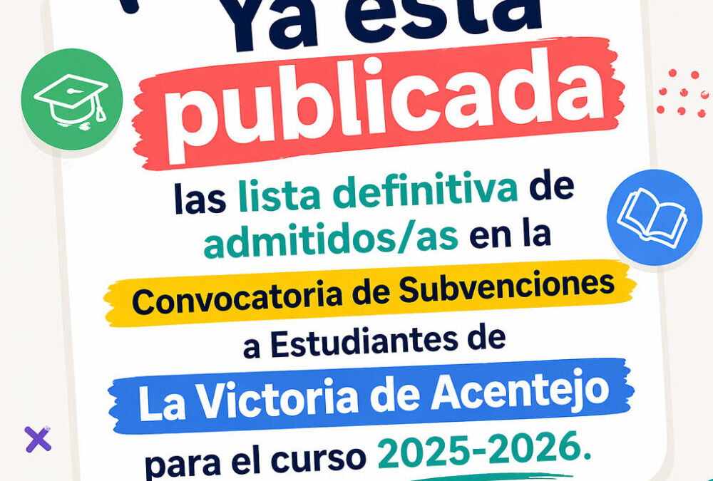Publicada la lista definitiva de admitidos/as en las subvenciones para estudiantes